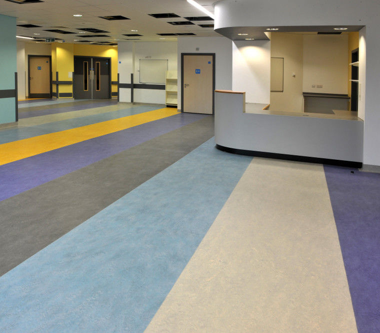 Aeroporto folha de linoleum piso óleo de linhaça / rosina revestido piso de lino cinza