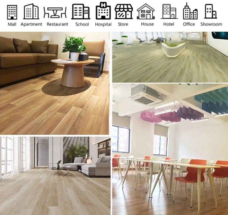 20m PVC Carvalho Vinyl piso de rolos Heterogêneo Vinyl piso para jardim de infância