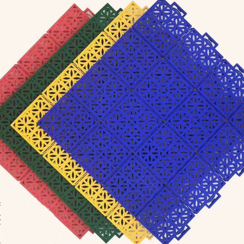 Pavimentos desportivos interligados de PP azul 3,5 mm 4,5 mm 6 mm azulejos interligados desportivos ao ar livre