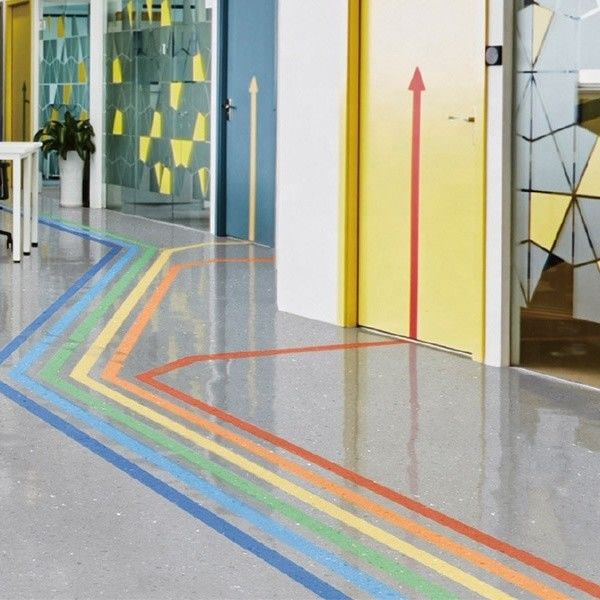 Piso homogéneo de 2 mm de laboratório piso de vinil azul amarelo verde