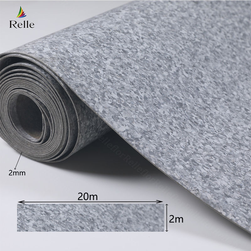 Plain Etc Relle Hospital Escolar Homogêneo Folha Resiliente Vinyl Pavimento para Dubai