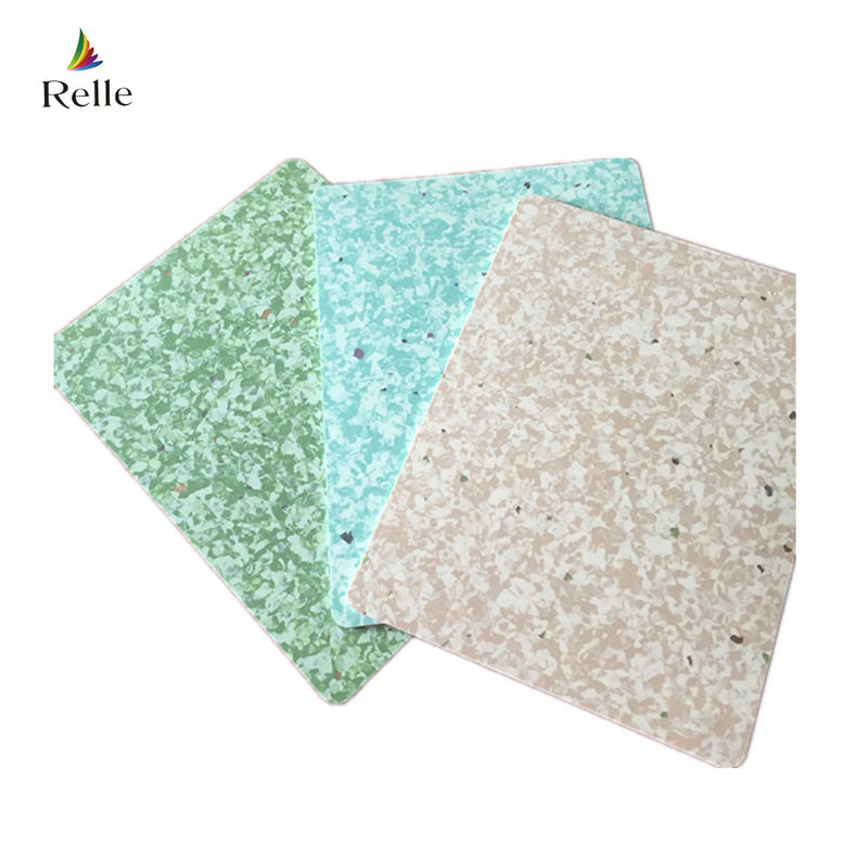 Texto plano Vinyl Relle 3 mm Homogéneo PVC azulejos para instalações médicas