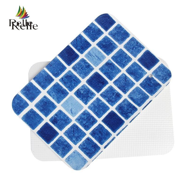 Revestimento de piscina de mosaico azul à prova d'água 1,2 mm 1,5 mm Revestimentos de vinil para piscinas em solo