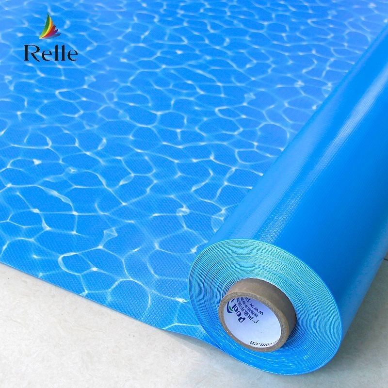 Revestimento de piscina de mosaico azul à prova d'água 1,2 mm 1,5 mm Revestimentos de vinil para piscinas em solo