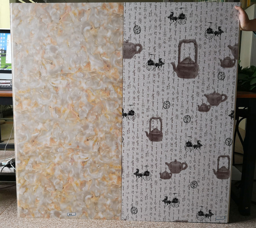 Painéis de parede decorativos de fibra de bambu PVC 10 mm de espessura para sala de estar