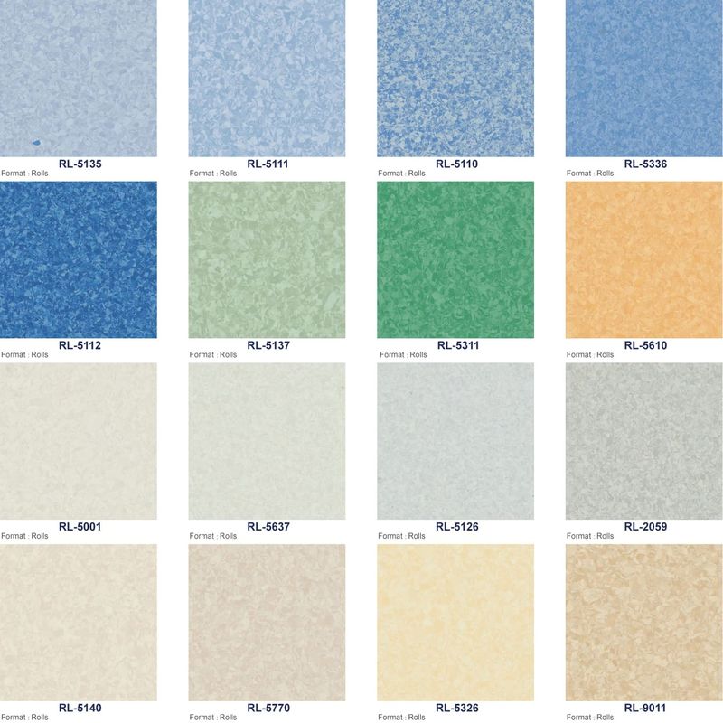 Glue Down Soundproof PVC Homogêneo piso Linoleum Vinyl piso 2mm-3mm espessura