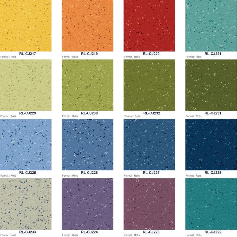 Folha de piso de borracha antibacteriana Relle 2mm-10mm Texturas simples / em relevo