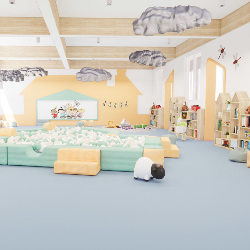 Pavimentos de PVC heterogêneos Fácil manutenção Alta resistência a manchas Para espaços comerciais com design minimalista