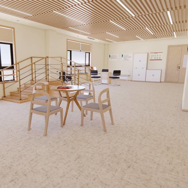 Pavimentos heterogéneos resistentes a arranhões e macios para áreas de alto tráfego