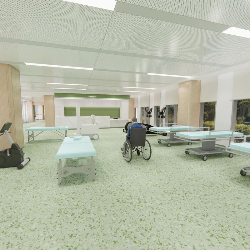 Série Lumina Health/Infinity: Piso comercial antimicrobiano fácil de limpar para lares de idosos