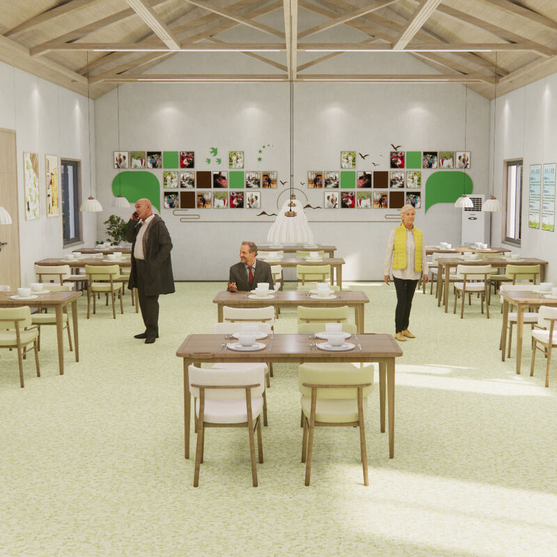 Pavimentos homogéneos resistentes a impactos com superfície anti-arranhões para quartos de doentes de lares de idosos