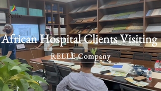 Clientes de hospitais africanos visitando a empresa RELLE