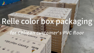 Embalagem de caixa colorida Relle para piso de PVC do cliente chileno